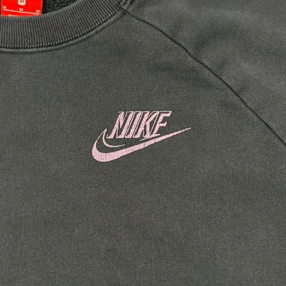 Distressed Nike Women's Crew Neck Long Sleeve Sweatshirt Dress Black‎ Size M - Picture 4 of 11